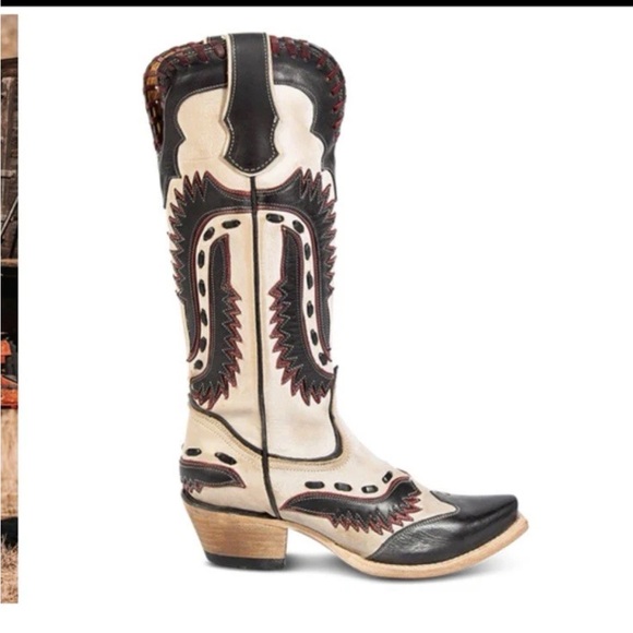 Freebird Wayne boot multi color-Black and Cream with red boots - Picture 2 of 6